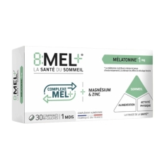 8:MEL+ 1 mg – Complément mélatonine (complexe MEL+) - 30 comprimés