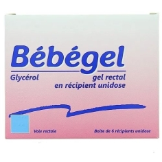 BEBEGEL - Gel Rectal Glycérol - Médicament préconisé dans certaines constipations et comme préparation à certains examens. 6 Récipients Unidose