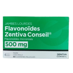 ZENTIVA - Flavonoïdes 500 mg Jambes Lourdes - 60 Comprimés Pelliculés