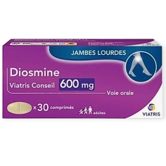 DIOSMINE 600 mg - Jambes lourdes Crise hémorroïdaire - 30 comprimés - Viatris