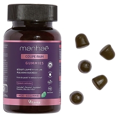 MANHAE - Coupe Faim - 60 Gummies Saveur Pomme - Réduit l'appétit et les pulsions sucrées