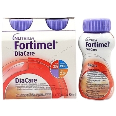 FORTIMEL - DiaCare 19,6 gr Protein Arôme Chocolat Complément nutritionnel oral hyperprotidique, hyperénergétique, avec fibres - 4 x 200 ml