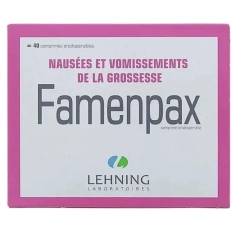 LEHNING - Famenpax Nausées et Vomissements de la Grossesse - 40 comprimés  - Médicament homéopathique contre les nausées et vomissements de la grossesse ou le mal des transports.