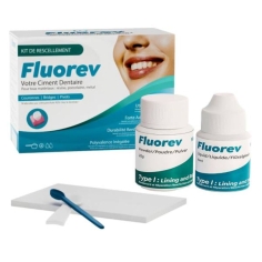 Fluorev - Kit de Rescellement Dentaire - Fixation couronnes et bridges - ciment dentaire