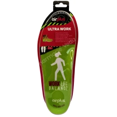 Semelles AIRPLUS Ultra Work 36-41 à mémoire de forme, anti-fatigue et anti-chocs, conçues pour améliorer le confort des pieds lors de longues stations debout.