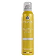 O'lysée Gel Douche Extra Moussant Monoï 200 ml mousse onctueuse parfum solaire et exotique au monoï