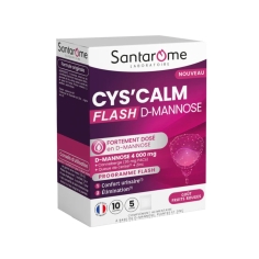 SANTAROME - Cys'Calm Flash D-Mannose - 10 sachets - Confort Urinaire