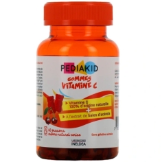 PEDIAKID - Gommes Vitamine C - 60 Oursons Arôme Cerise
