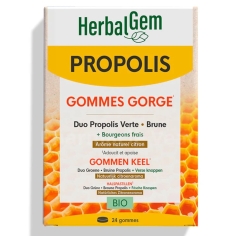 HERBALGEM - Propolis  Verte + Brune Bio - 24 gommes