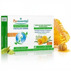Puressentiel Pastilles Gorge Cœur Liquide aux 4 miels 16 pastilles - Soulage la gorge irritée et apaise les cordes vocales