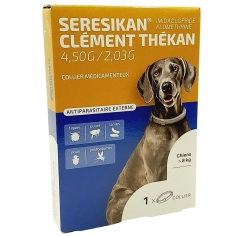 CLEMENT THEKAN - Seresikan 1 Collier Antiparasitaire Chien de plus de 8 kg, contre puces, tiques, larves, poux et phlébotomes. Protection jusqu'à 8 mois