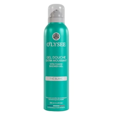 O'lysée Gel Douche Thé Blanc 200 ml mousse onctueuse parfum délicat de thé blanc apaisant et frais