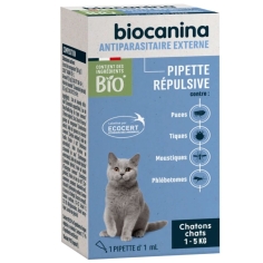 BIOCANINA - Pipette Répulsive Chatons et Chat 1-5kg - 1 pipette 1 ml
