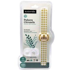 Suavinex bracelet citronnelle lion enfant avec 2 pastilles naturelles protection extérieur