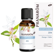 synergie zen bio diffusion orange douce mandarine litsée citronnée cèdre atlas relaxation sérénité apaisement bienêtre