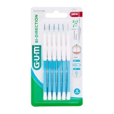 GUM 6 Brossettes interdentaires Bi Direction (réf 2314 - 0.9mm)