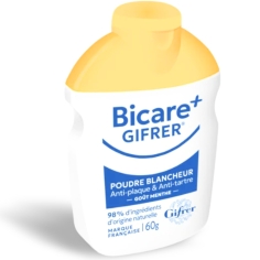 GIFRER - Bicare+Poudre blancheur Anti-plaque et Anti-tartre - Goût Menthe 60 gr