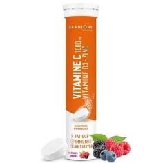 GRANIONS - Vitamine C 1000mg Effervescent Goût Fruits Rouges - 20 comprimés