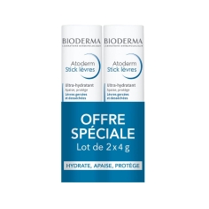 BIODERMA - Atoderm Stick lèvres hydratant Lot de 2 sticks de 4 grammes