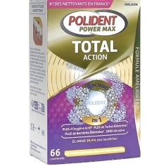 POLIDENT - Total Action Nettoyant pour Appareil dentaire - 66 Comprimés
