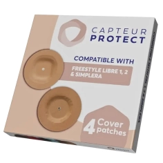 Lot de 4 protections adhésives Capteur Protect pour capteur Freestyle Libre - 3 couleurs disponibles