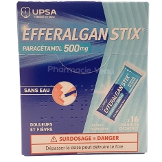 EFFERALGAN STIX - Paracétamol 500 mg Arôme Framboise - Granulés Sachets x16