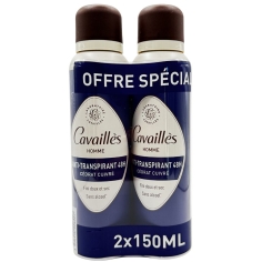 CAVAILLES - Anti-TranspirantHomme Spray  48H - Cédrat Cuivré 2 x 150 ml