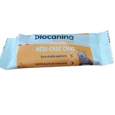 BIOCANINA Médi-Croc Chat. Barre sécable appétente. Facilite la prise de comprimés. 1 barre de 10 gr.