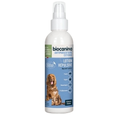 BIOCANINA - Lotion Répulsive contre puces, tiques, moustiques et phlébotomes pour Chiens/Chats - Spray 240ml