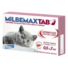 Milbemax Tab Vermifuge chats de 0,5 à 2 kg (2 comprimés)