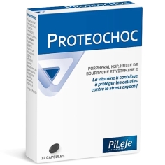 PROTEOCHOC - 12 Capsules - Pileje. Complément alimentaire composé de Porphyral HSP, d'huile de bourrache et de vitamine E.