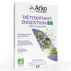 ARKOFLUIDES Bio Détoxifiant digestion - Artichaut Fenouil Arkopharma - 20 ampoules