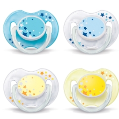 AVENT Sucette ANNEAU NUIT 0/6MOIS (Lot de 2 sucettes)