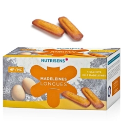 NUTRISENS - Madeleines Longues Hyperprotéinées - Hypercaloriques - 4 x 6 madeleines