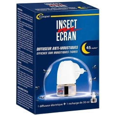 INSECT ECRAN - Diffuseur Anti-Moustiques - 1 Diffuseur + 1 Recharge de 30 ml