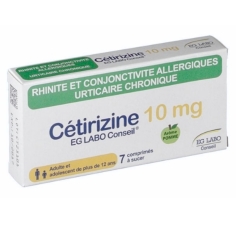 CETIRIZINE 10 mg -7 comprimés - EG Labo - générique de ZYRTEC