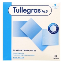 TULLEGRAS M.S (mailles serrées) Pansements Stériles Vaselinés 10x10 cm