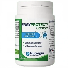 ERGYPROTECT - Confort Intestinal 60 gélules - Nutergia. Complément alimentaire pour le confort digestif et le maintien d'une muqueuse intestinale normale.