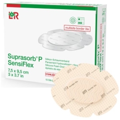 LOHMANN ET RAUSHER - Suprasorb P SensiFlex Multisite Border Lite - 7,5 x 9,5 cm .