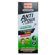 5/5 CINQ sur CINQ - Shampoing Anti-Poux & Lentes à l'Huile Essentielle de Lavande Bio 100ml + Peigne