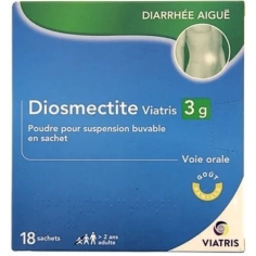 DIOSMECTITE 3 gr - Diarrhée Aiguë Poudre pour Suspension Buvable 18 sachets Gout Vanille (générique de Smecta) - Viatris
