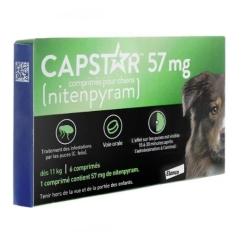 Capstar 57 mg Anti-puces Chien (6 comprimés)
