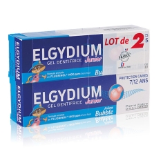 ELGYDIUM JUNIOR Dentifrice Enfant 7/12 ans Bubble (LOT 2x50ml)