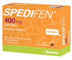 Spedifen 400 mg ibuprofène boîte de 12 sachets-dose arôme cola citron