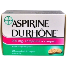 ASPIRINE DU RHONE - Comprimé Acide acétylsalicylique 500 mg - 20 Comprimés à Croquer