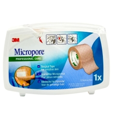 3M Micropore Sparadrap CHAIR avec Dévidoir (25mm x 5m)