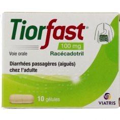 TIORFAST 100mg - Diarrhées Passagères (aiguës) chez l'Adulte 10 gélules - Viatris