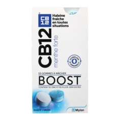 CB12 - BOOST Chewing Gum Halein Fraîche Menthe Forte - 10gommes