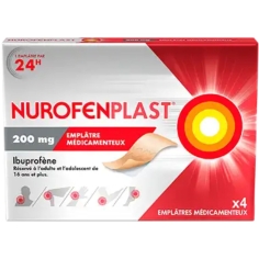 NUROFENPLAST - Ibuprofène 200 mg  - 4 Emplâtres Médicamenteux