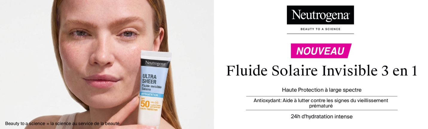 Nouveau fluide solaire invisible 3 en 1 Neutrogena
